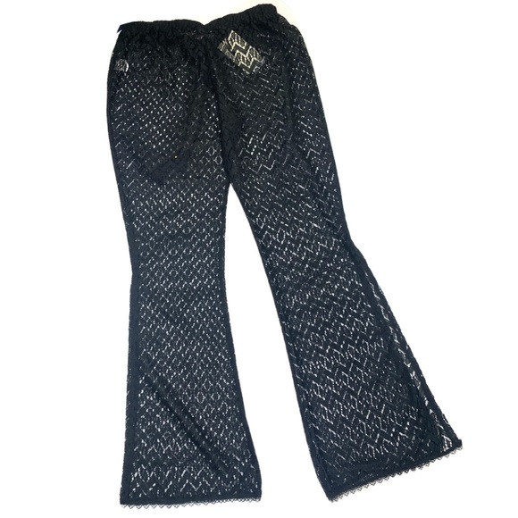 Black Crochet Festival Swim Cover-up Pants - Picture 6 of 12